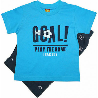 TRAX ΣΕΤ T-SHIRT ΜΕ ΒΕΡΜΟΥΔΑ ΑΓΟΡΙ 2 ΤΕΜ ΓΑΛΑΖΙΟ-ΜΠΛΕ 39404B