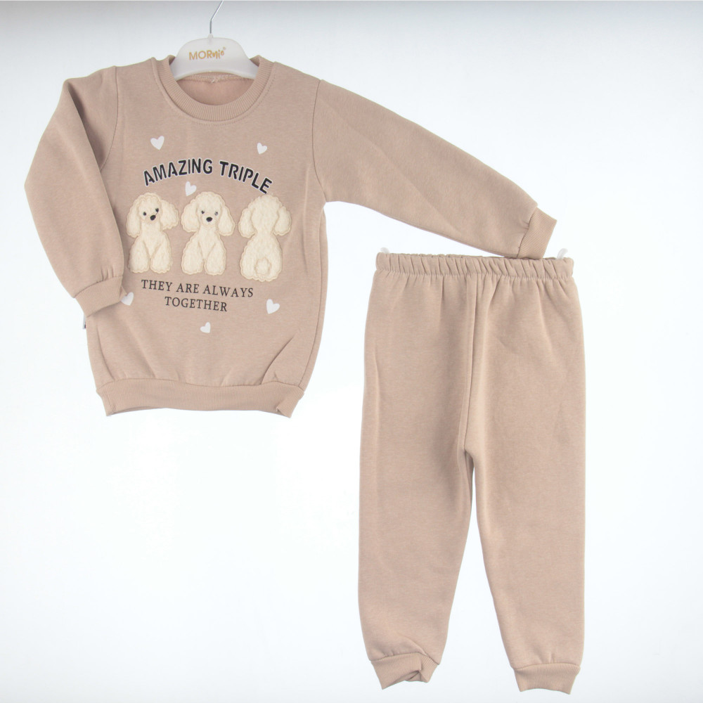 ΠΑΙΔΙΚΟ ΣΕΤ ΓΙΑ ΚΟΡΙΤΣΙΜπλούζα-φούτερ μακρυμάνικη με στρογγυλή λαιμόκοψη.