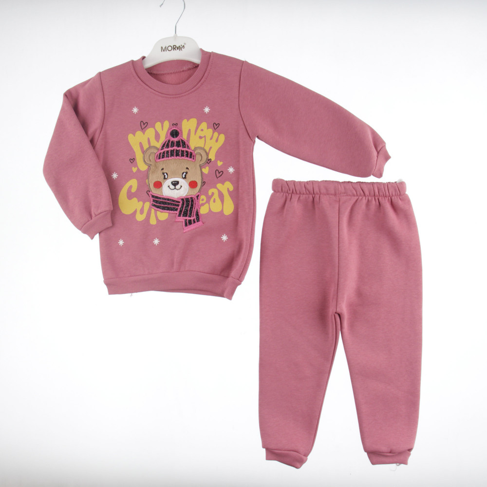 Η φωτογραφία δείχνει ΠΑΙΔΙΚΟ ΣΕΤ ΓΙΑ ΚΟΡΙΤΣΙΜπλούζα-φούτερ μακρυμάνικη με στρογγυλή λαιμόκοψη.