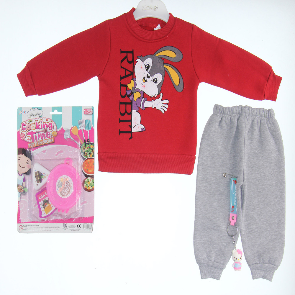 Η φωτογραφία δείχνει ΠΑΙΔΙΚΟ ΣΕΤ ΓΙΑ ΑΓΟΡΙΜπλούζα-φούτερ μακρυμάνικη με στρογγυλή λαιμόκοψη.