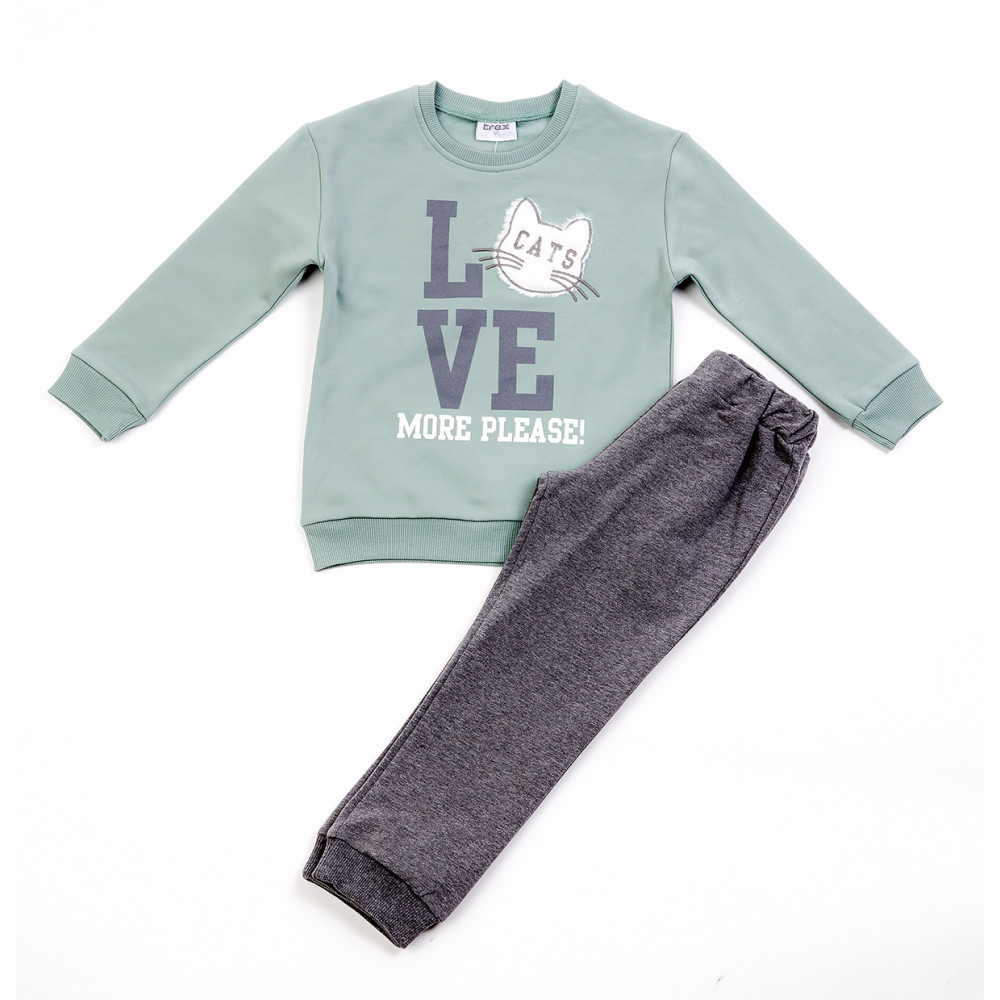 Βρεφική φόρμα σετ Trax για κορίτσιΑποτελείται από μακρυμάνικη μπλούζα φούτερ με εντυπωσιακό ανάγλυφο&nbsp;τύπωμα μπροστά, σε συνδυασμό με παντελόνι φούτερ με λάστιχο στο κάτω μέροςΠοιοτικά ρούχα από την Ελληνική Εταιρία Trax με απίστευτα ανθεκτικά υφάσματα και χρώματα !Σύνθεση:80%Cotton-20%Polyester