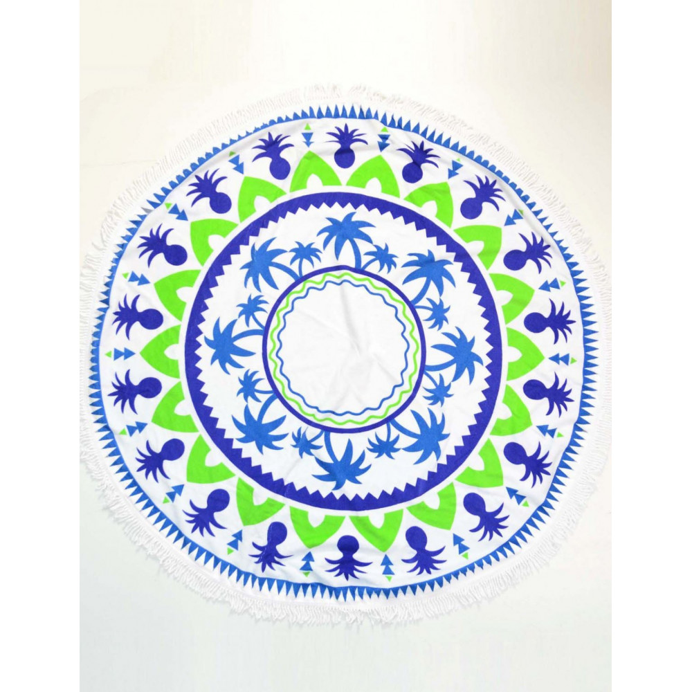 ΣΤΡΟΓΓΥΛΗ ΠΕΤΣΕΤΑ ΘΑΛΑΣΣΗΣΈξτρα μαλακή ποιότητα από μικροίνεςΜε διακοσμητικά κρόσσια-πλεξούδαΙδανική τόσο για σκούπισμα όσο και για να κάθεστε πάνω της αντί για ψάθαΜε όμορφο μοτίβοΔιαστάσεις: Διάμετρος: 140cm