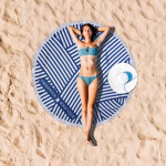 Πετσέτα θαλάσσης στρογγυλή με κρόσσια της σειράς Essential, από 100% microfibre και βάρος 280gr/m2.