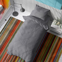 DIMcol ΣΕΝΤΟΝΙΑ ΣΕΤ 2 τεμ ΕΝΗΛ Cotton 100% 160Χ240 Solid 495 Dark grey 1934715206249592