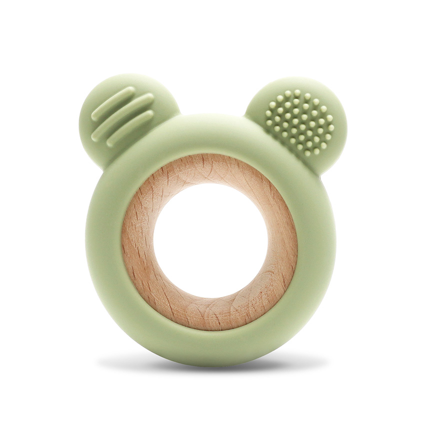 Μασητικό οδοντοφυίας κατασκευασμένο απο σιλικόνη και ξύλο οξιάς.