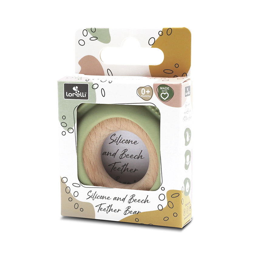 Μασητικό οδοντοφυίας κατασκευασμένο απο σιλικόνη και ξύλο οξιάς.