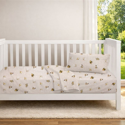 Dimcol Κατωσέντονο Με Λάστιχο bebe Bear's Playtime 592 0,70X1,40X0,15 Beige 100% Cotton 31112019071