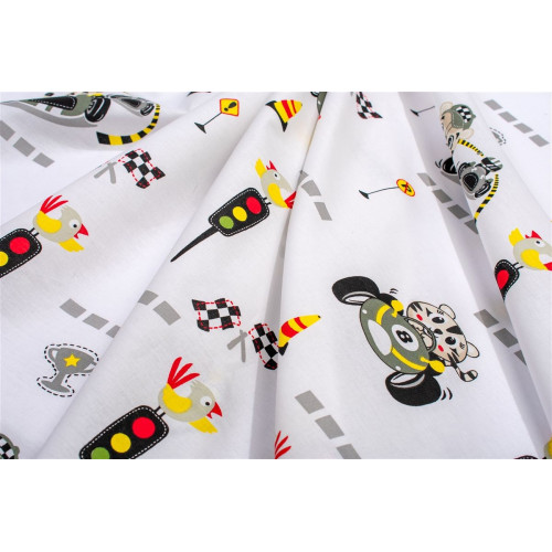 Dimcol Πάνα Χασέ bebe Animal Grand Prix 590 80X80 White-Olive 100% Cotton 31111328069