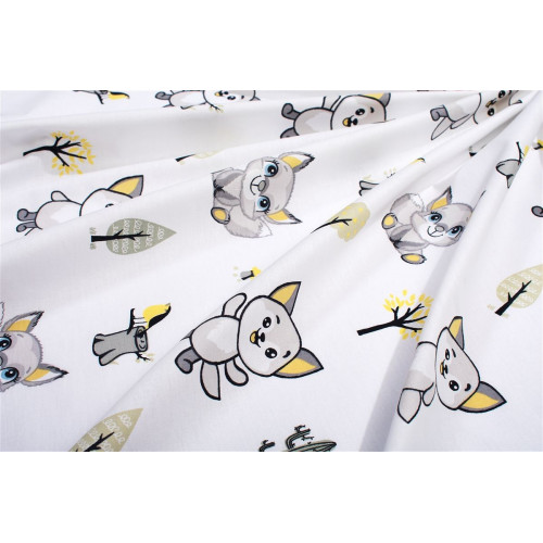 Dimcol Πάνα Χασέ bebe Baby Foxes 595 80X80 White-Grey 100% Cotton 31111328074