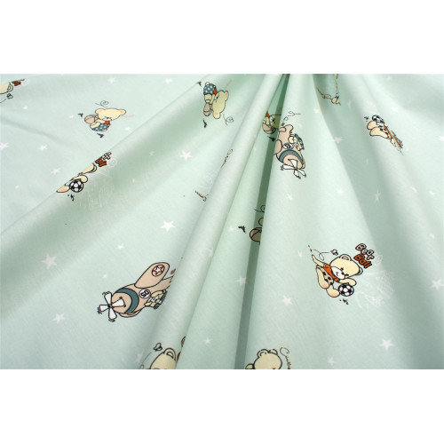 Dimcol Πάνα Χασέ bebe Bear's Playtime 593 80X80 Mint 100% Cotton 31111328072