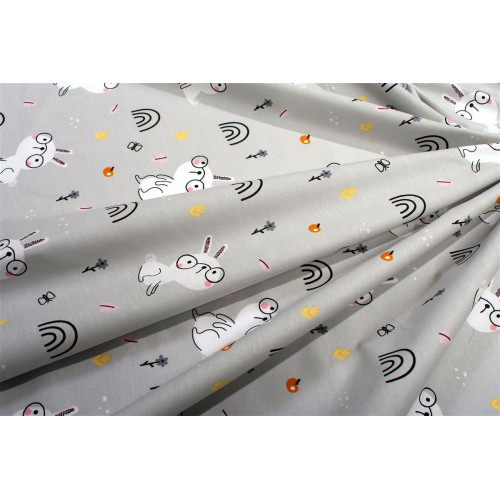 Dimcol Πάνα Χασέ bebe Rabbit Garden 586 80X80 Grey 100% Cotton 31111328065