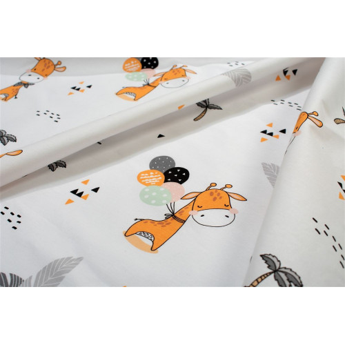 Dimcol Πάνα Χασέ bebe Giraffe 599 80X80 White-Orange 100% Cotton 31111328078