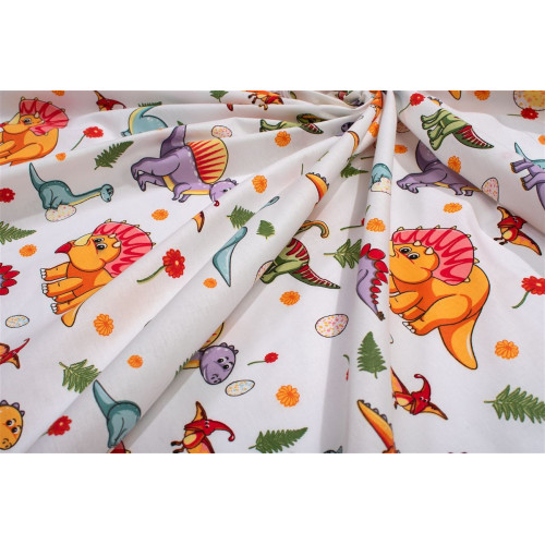 Dimcol Πάνα Χασέ bebe Dinosaur 520 80x80 White-Orange 100% Cotton 31111328085