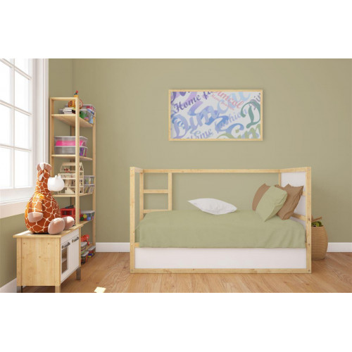 Dimcol Σεντόνια Σετ 3 τεμ bebe Solid 504 120X160 Olive 100% Cotton 31122221004