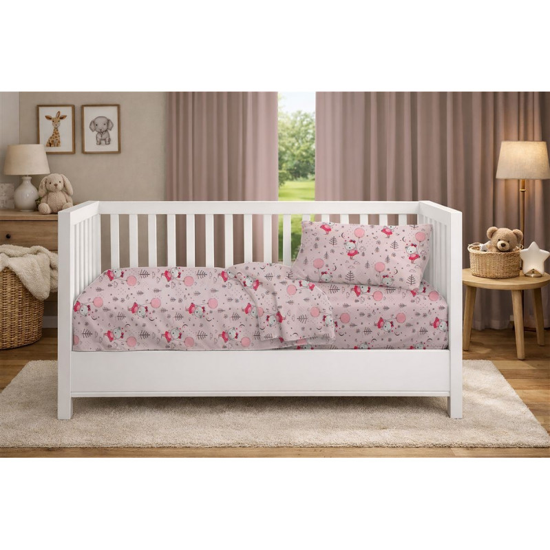 Βρεφικό σετ σεντόνια 3 τεμαχίων που περιέχει: 2τεμ.