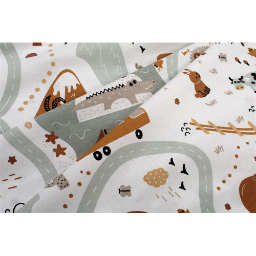Dimcol Σεντονάκι Λίκνου bebe Countryside 580 80X110 White-Mint 100% Cotton 31112020059