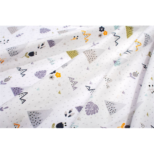 Dimcol Σεντονάκι Λίκνου bebe Whimsical Mountainside 588 80X110 White-Grey 100% Cotton 31112020067