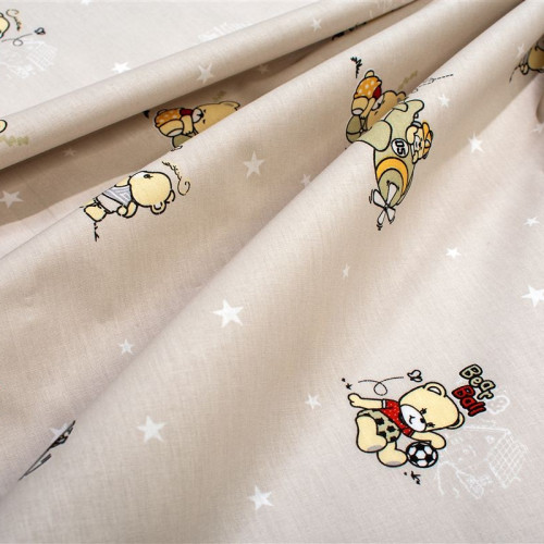 Dimcol Σεντονάκι Λίκνου bebe Bear's Playtime 592 80X110 Beige 100% Cotton 31112020071