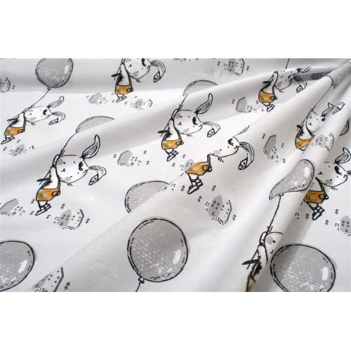 Dimcol Σεντονάκι Λίκνου bebe Floating Bunny 715 80X110 Grey 100% Cotton 31112020083