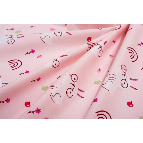 Dimcol Σεντονάκι Λίκνου bebe Rabbit Garden 585 80X110 Pink 100% Cotton 31112020064
