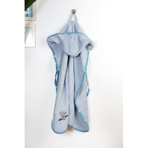 Dimcol Κάπα Με Κέντημα bebe Aviator 183 75X85 Sky Blue 100% Cotton 31141429036
