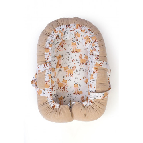 Dimcol Φωλιά Ύπνου bebe Cute Fox 02 85x60x15 White-Beige 100% Cotton 31114058002