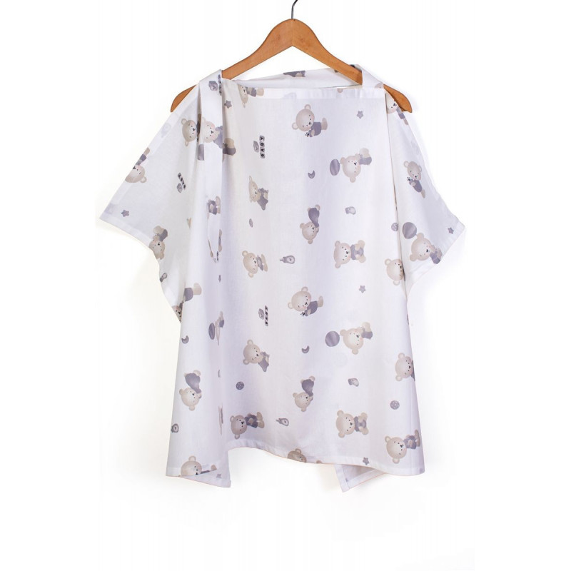 Dimcol Ποδιά Θηλασμού bebe Bear's Nest 05 105x70 White-Grey 100% Cotton 311151811005