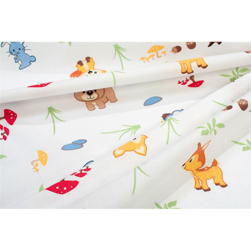 Dimcol Πάνα Φανέλα bebe Forest Animals 070 80X80 White-Sky Blue 100% Cotton Flannel 31211328024