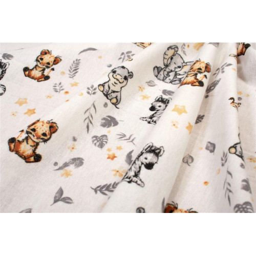 Dimcol Πάνα Φανέλα bebe Savanna 36 80X80 White-Grey 100% Cotton Flannel 31211328025