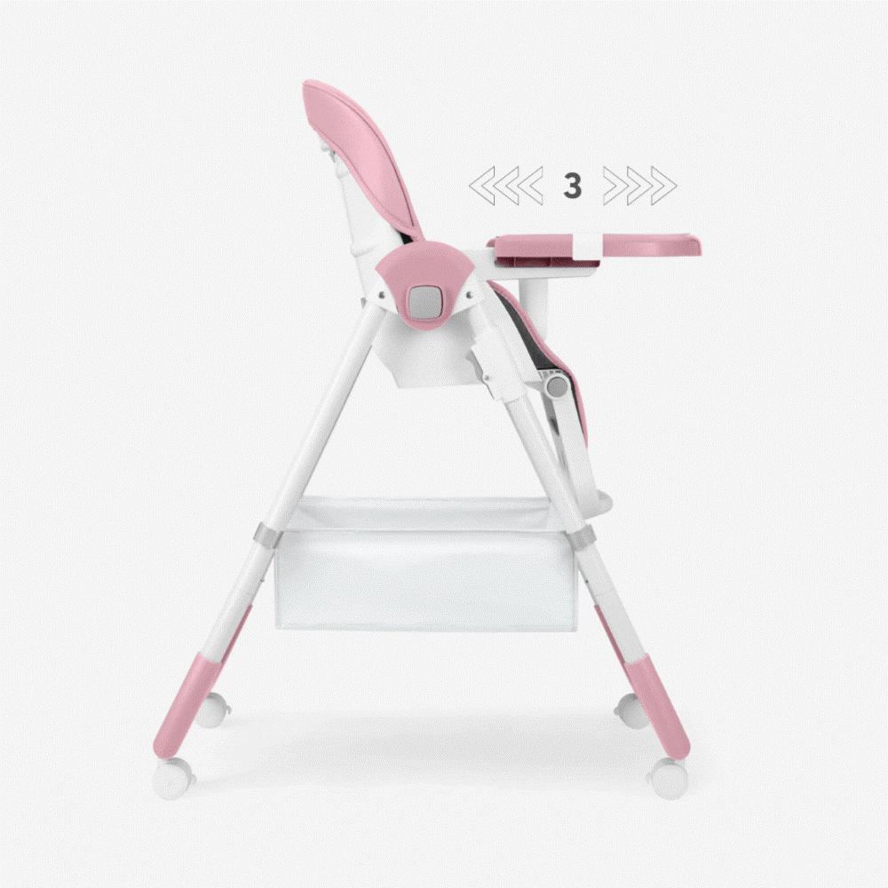 Η φωτογραφία δείχνει Το SPICY+ είναι ένα πλήρως ρυθμιζόμενο καρεκλάκι φαγητού, σχεδιασμένο για μικρά παιδιά που είναι έτοιμα να κάθονται μόνα τους.